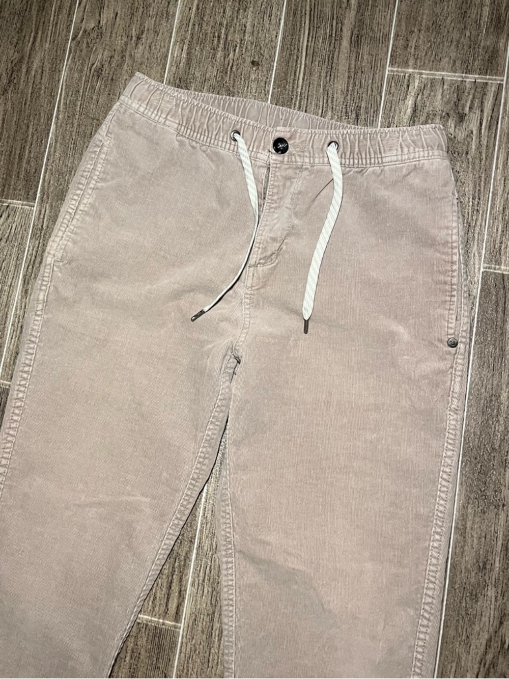 Vuori Corduroy Pants Mens Small Beige Cotton Stretch Jogger Elastic Waist V440 - Picture 2 of 9